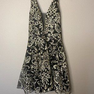 Plunge Neck Halter NYE Cocktail Dress by Windsor